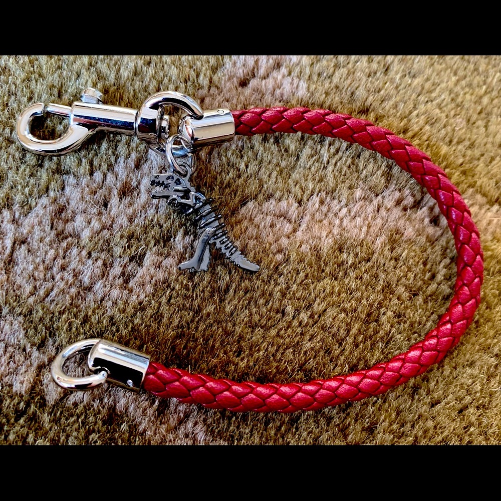 Coach dark red braided leather Rexy bracelet